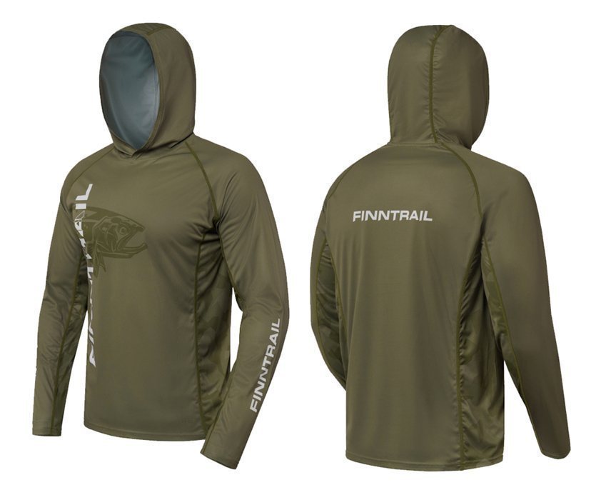 Finntrail Wave Big Fish Longsleeve UV Shirt - 6609 - Khaki