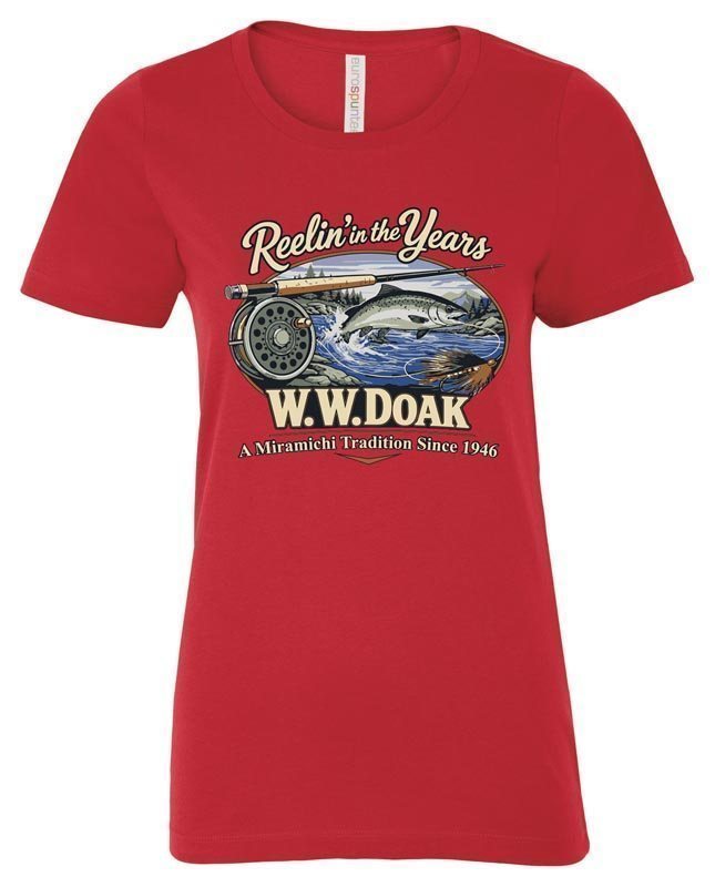 Reelin' In The Years T-Shirt - Lady's - Red