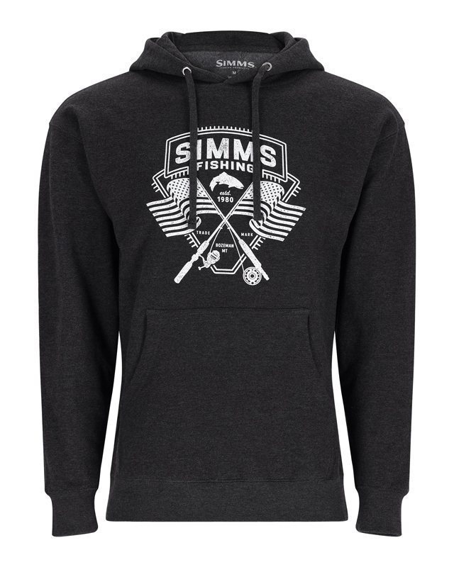 Simms Rods and Stripes Hoody - Charcoal Heather