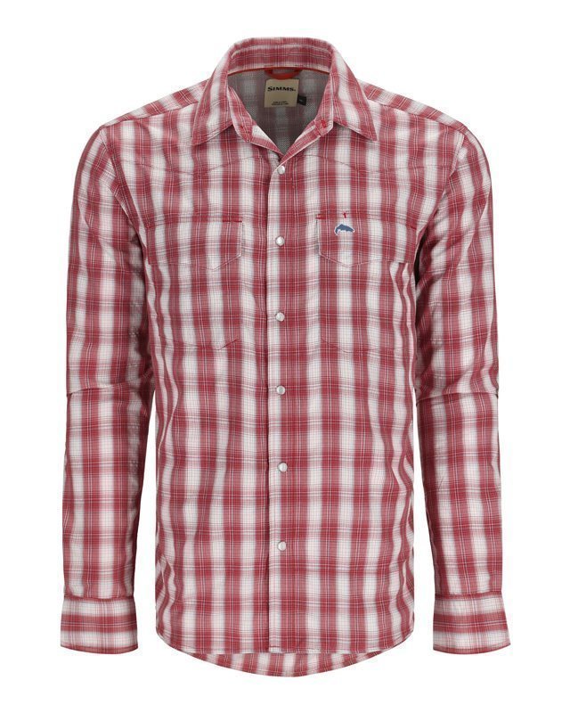 Simms Big Sky Shirt - Cutty Red/Bright Blue