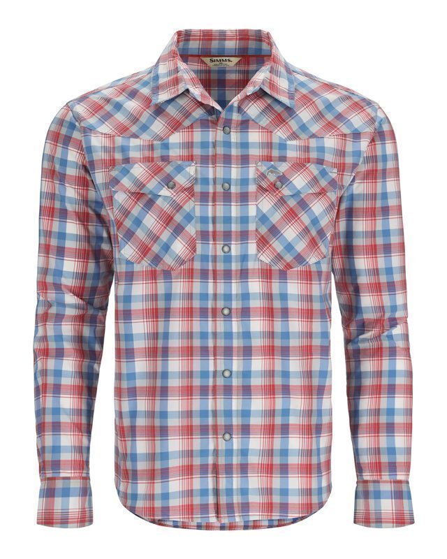 Simms Brackett LS Shirt - Sumac/Midnight Window Plaid