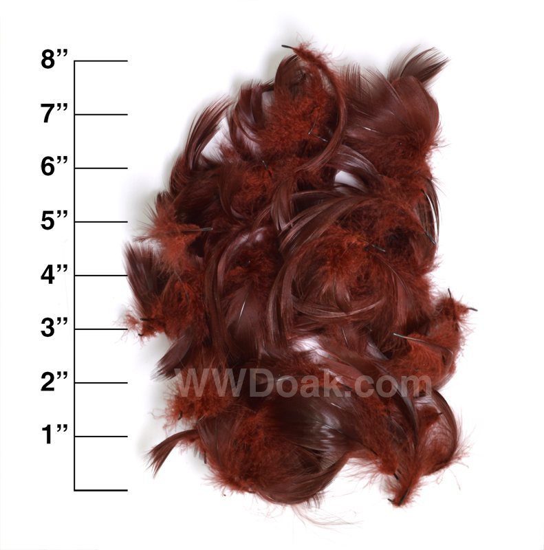 Grey Mallard Flank - Dyed - Fiery Brown