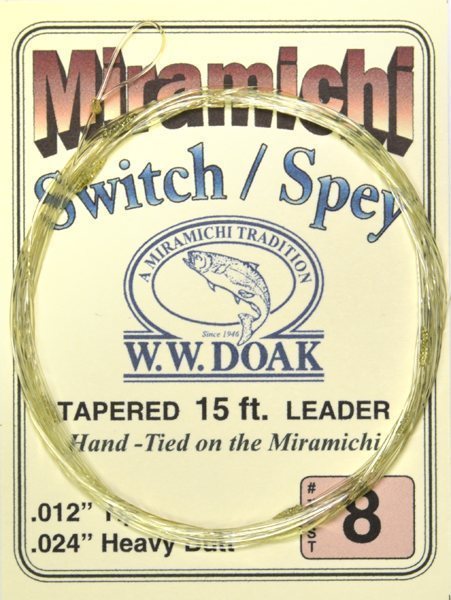Miramichi Ultragreen "Hand Tied" Tapered Spey/Switch Leader - 15 ft - 15 lb.