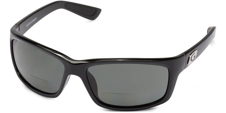 Guideline Surface Bifocal Sunglasses - Shiny Black Frame / Grey Lenses - +2.50
